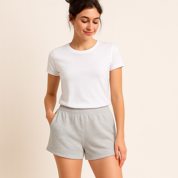 No Boundaries Gray Lounge Shorts Women’s Medium Elastic Waist Cozy Casual - Picture 3 of 11